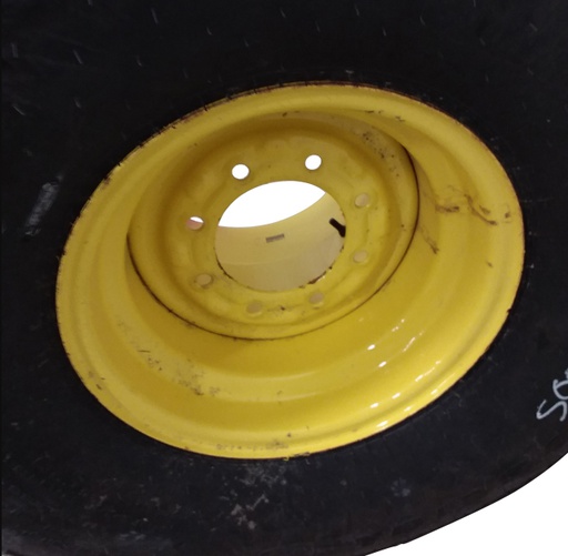 [WS003671] 18"W x 16.1"D, John Deere Yellow 8-Hole Formed Plate , -4.88" Offset
