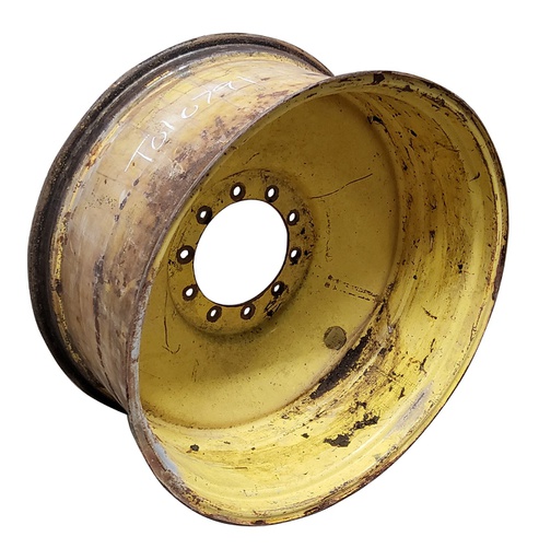 [T010791RIM] 18"W x 38"D, John Deere Yellow 10-Hole Formed Plate , -6.5" Offset