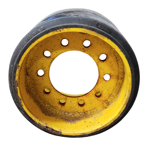 [T011214] 10" Wide Mid-Roller Bogie Wheel Steel Bolt-On Style, (Rubber)