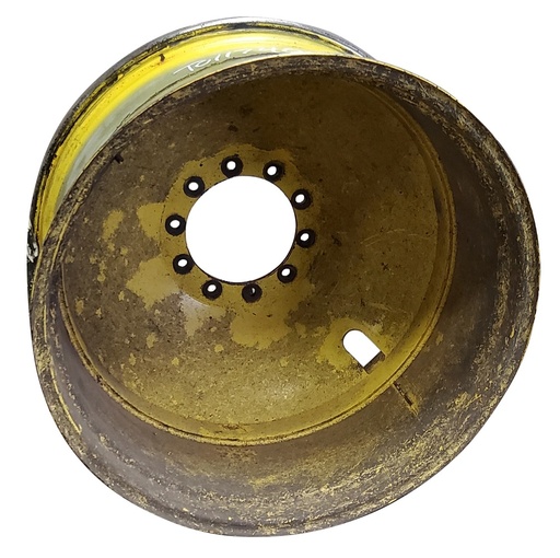 [T011740RIM] 18"W x 38"D, John Deere Yellow 10-Hole Dolly Dual-Outside , -13.38" Offset