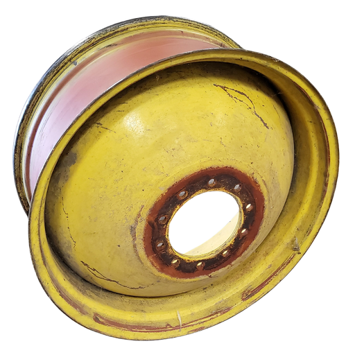 [T011758RIM] 16"W x 38"D, John Deere Yellow 10-Hole Dolly Dual , -13" Offset