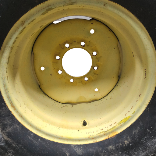 [T012266RIM] 14"W x 20"D, John Deere Yellow 8-Hole Implement