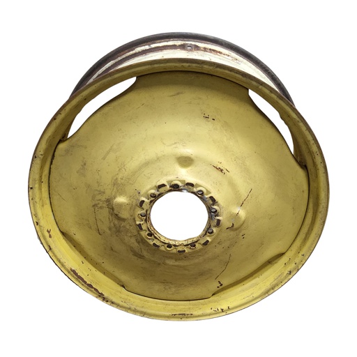 [T012617RIM] 16"W x 38"D, John Deere Yellow 9-Hole Stamped Plate , 6.12" Offset