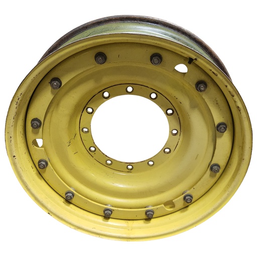 [T012832RIM] 10"W x 38"D, John Deere Yellow 12-Hole Stub Disc , -2.12" Offset