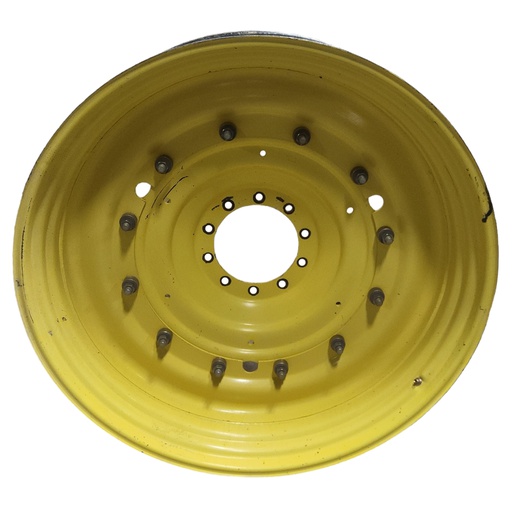 [T012853RIM] 12"W x 50"D, John Deere Yellow 12-Hole Stub Disc , -3.12" Offset