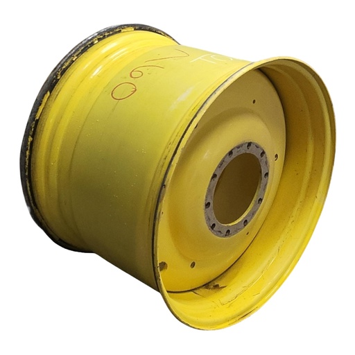 [T013083RIM] 27"W x 38"D, John Deere Yellow 10-Hole Formed Plate , -12.38" Offset