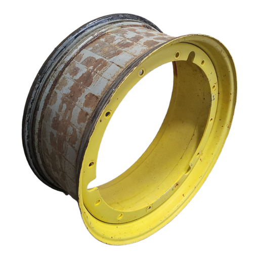 [T013317RIM] 16"W x 38"D, John Deere Yellow 12-Hole Stub Disc , -6.12" Offset