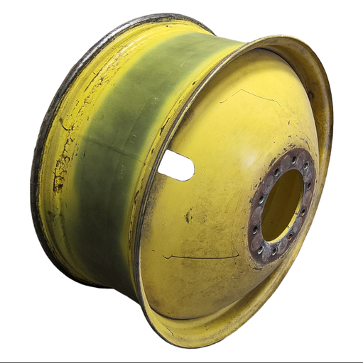[T013468RIM] 16"W x 38"D, John Deere Yellow 10-Hole Dolly Dual , -13.38" Offset