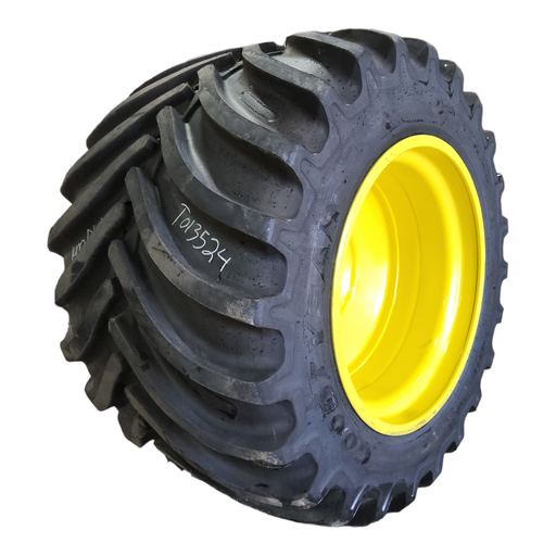 [T013524] LSW 1400/30R46 Goodyear Farm Optitrac R-1W on John Deere Yellow 20-Hole Formed Plate 99%