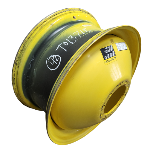 [T013718RIM] 18"W x 42"D, John Deere Yellow 10-Hole Dolly Dual-Inside , -15.25" Offset