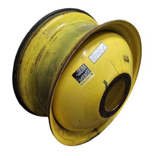 [T013764RIM] 18"W x 42"D, John Deere Yellow 10-Hole Dolly Dual-Inside , -15.25" Offset