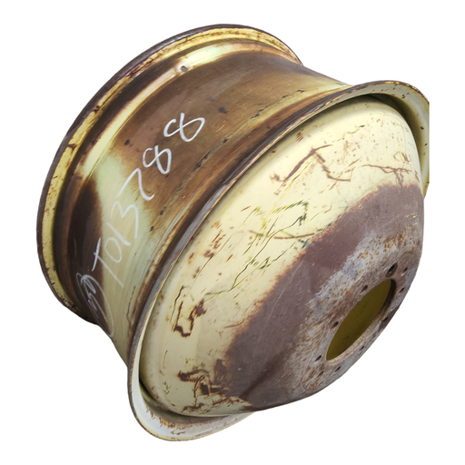 [T013788RIM] 16"W x 38"D, John Deere Yellow 10-Hole Dolly Dual-Inside , -15" Offset