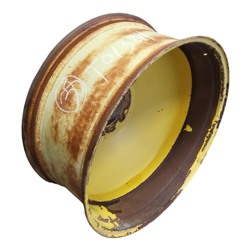 [RT013811RIM] 16"W x 38"D, John Deere Yellow 10-Hole Dolly Dual , -9.5" Offset