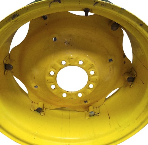 [T014002CTR] 8-Hole Rim with Clamp/Loop Style Center for 28" Rim, John Deere Yellow