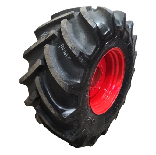 [T014017] LSW750/60R30 Goodyear Farm Optitrac R-1W on Fendt/Agco Red 10-Hole Formed Plate 95%