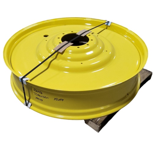 [T014023RIM] 12"W x 54"D, John Deere Yellow 10-Hole Formed Plate , -9.25" Offset