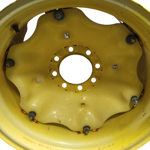 [T014126CTR] 8-Hole Rim with Clamp/Loop Style Center for 24" Rim, John Deere Yellow