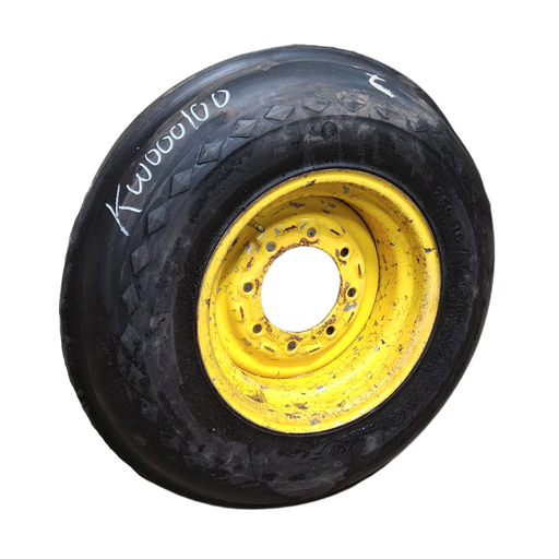 [KW000100] 7.50/-16 Goodyear Farm Single Rib SL F-1 on John Deere Yellow 8-Hole Implement 70%