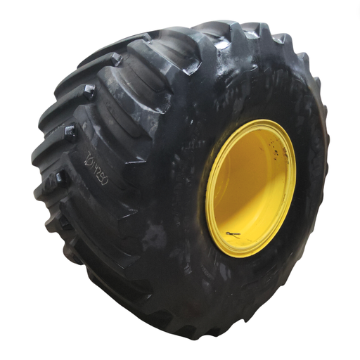 [T014250] IF 1250/50R32 Firestone Radial Deep Tread 23 CFO R-1W on John Deere Yellow 10-Hole 3 Piece Formed Plate 90%