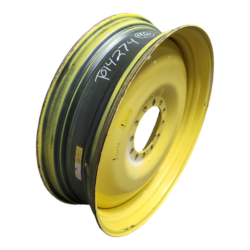 [T014274RIM] 13"W x 46"D, John Deere Yellow 12-Hole Bubble Disc , 1.75" Offset
