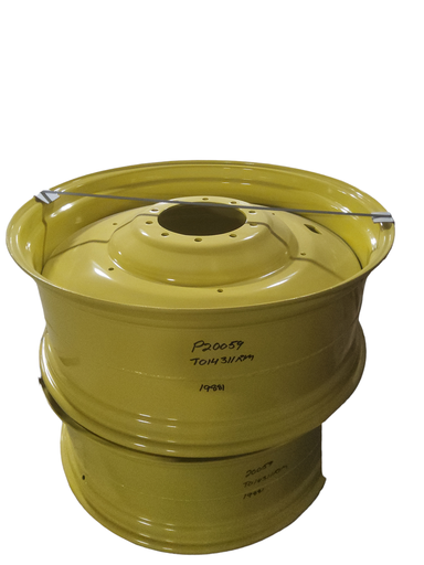 [T014311RIMY] 16"W x 42"D, John Deere Yellow 10-Hole Formed Plate