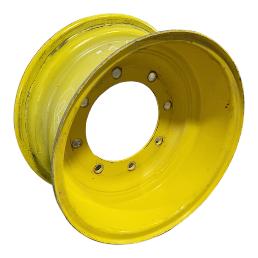 [T014367RIM] 9"W x 18"D, John Deere Yellow 8-Hole Formed Plate