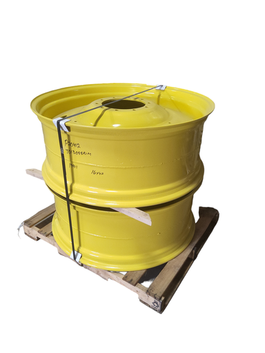 [T013088RIMY] 16"W x 42"D, John Deere Yellow 10-Hole Formed Plate