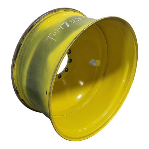 [T014753RIM] 18"W x 38"D, John Deere Yellow 10-Hole Dolly Dual-Outside , -13.38" Offset
