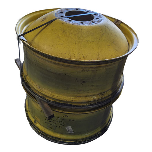 [WHE16x38-A-a] 16"W x 38"D, John Deere Yellow 10-Hole Dolly Dual-Outside , -13" Offset