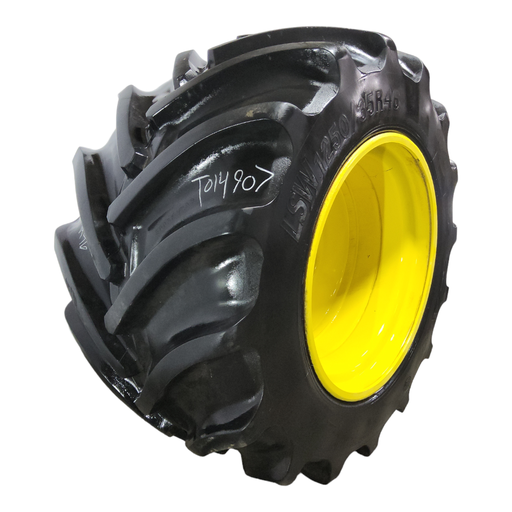 [T014907] LSW1250/35R46 Goodyear Farm Custom Flo Grip R-2 on John Deere Yellow 20-Hole Formed Plate 85%