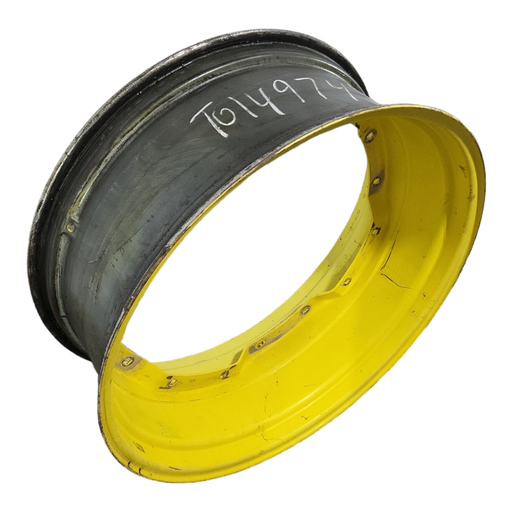 [T014974RIM] 13"W x 34"D, John Deere Yellow 8-Hole Waffle Wheel (Groups of 2 Bolts)