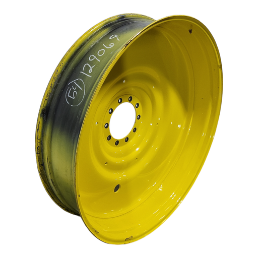 [NTS-129069] 12"W x 54"D, John Deere Yellow 10-Hole Formed Plate , -9.25" Offset