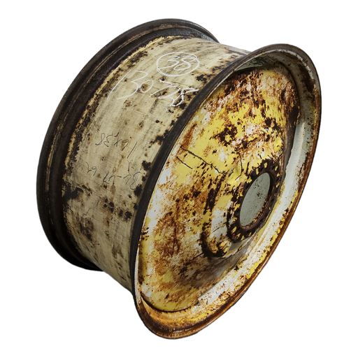 [NTS-130728] 16"W x 38"D, John Deere Yellow 9-Hole Stamped Plate , -9.38" Offset