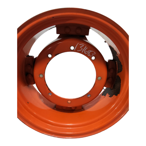 [NTS-131683] 8-Hole Rim with Clamp/U-Clamp (groups of 2 bolts) Center for 24" Rim, Kubota Orange