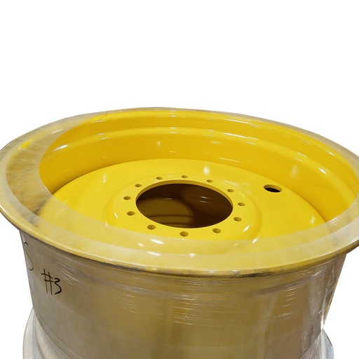 [W38-25200R] 23"W x 38"D, John Deere Yellow 12-Hole Formed Plate Sprayer , -5.93" Offset