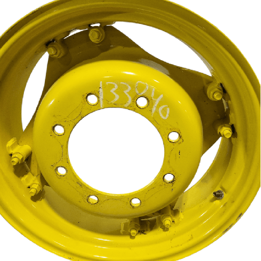 [133040] 8-Hole Rim with Clamp/Loop Style (groups of 2 bolts) Center for 24" Rim, John Deere Yellow