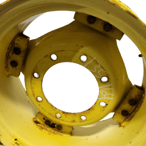 [135164] 8-Hole Rim with Clamp/Loop Style (groups of 2 bolts) Center for 24" Rim, John Deere Yellow