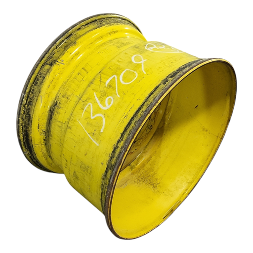 [NTS-136709] 14"W x 22.5"D, John Deere Yellow 10-Hole Formed Plate , -0.25" Offset