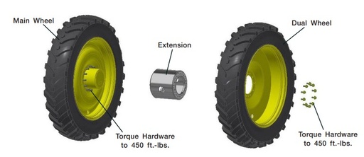 [111740B] 10 to 10-Hole 16"L Hub Extension, Black