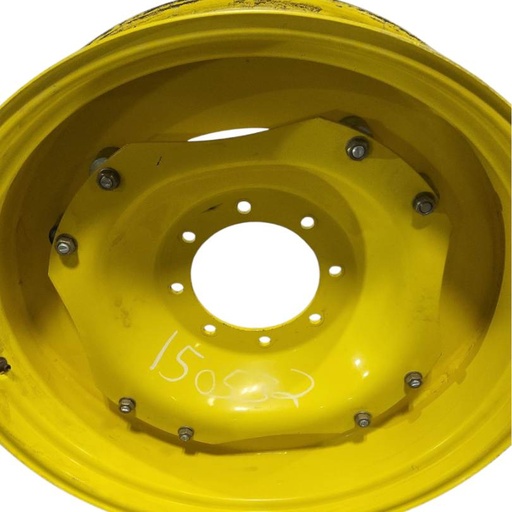 [NTS-150532] 8-Hole Waffle Disc (Groups of 2 Bolts) Center for 28"-32" Rim, John Deere Yellow