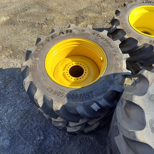 [04242768871162L/R(SIS)] LSW900/50R42 Goodyear Farm Custom Flo Grip Radial CFO R-2 on Industrial Yellow 20-Hole Formed Plate