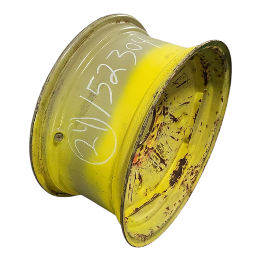[NTS-152304] 12"W x 24"D, John Deere Yellow 8-Hole Stamped Plate , -0.5" Offset