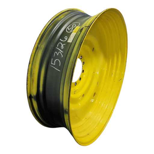 [NTS-153126] 15"W x 50"D, John Deere Yellow 10-Hole Formed Plate , -6.75" Offset