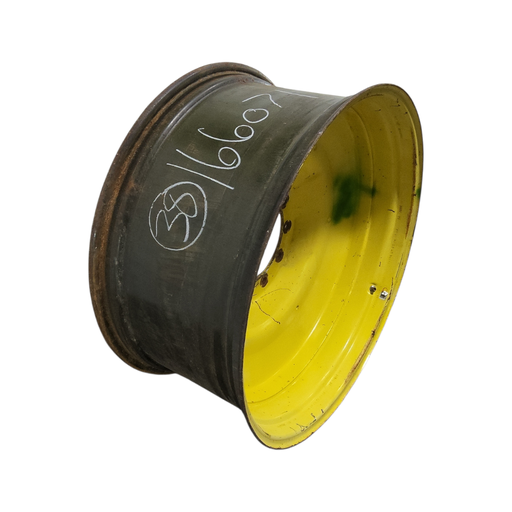 [NTS-166071] 18"W x 38"D, John Deere Yellow 10-Hole Formed Plate , -3.25" Offset