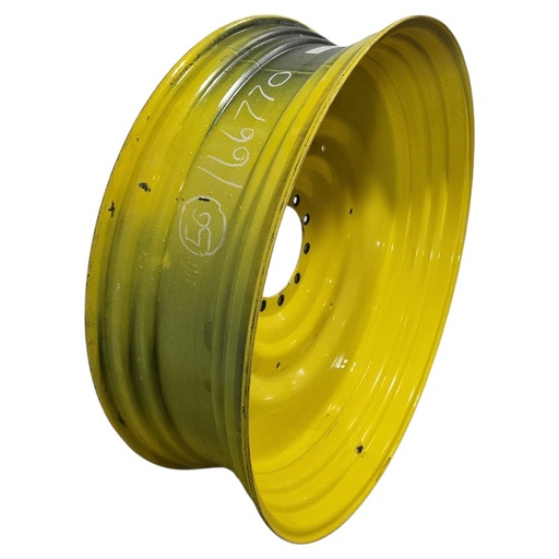 [NTS-166770] 15"W x 50"D, John Deere Yellow 10-Hole Formed Plate , -6.81" Offset