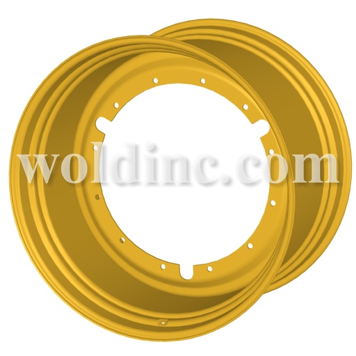 [75107] 28"W x 46"D, John Deere Yellow 12-Hole Stub Disc , -0.19" Offset