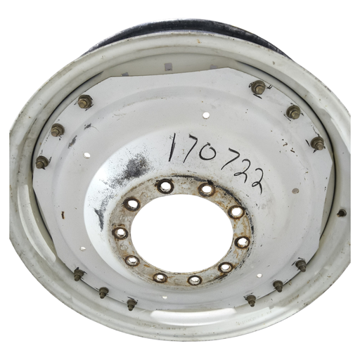 [NTS-170722] 10-Hole Waffle Disc (Groups of 3 Bolts) Center for 38"-54" Rim, Ford / New Holland White