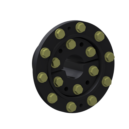 [1000E31M] 10-Hole Wedg-Lok Style, 4.13" (105mm) axle, Black