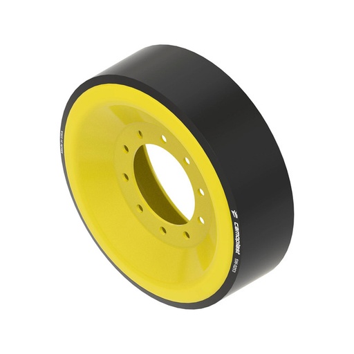 [5W-0387PJD] 9.7" Wide Idler Wheel for John Deere Rowcrop Tractors Series 9RX, Steel Bolt-On Style, (Rubber)