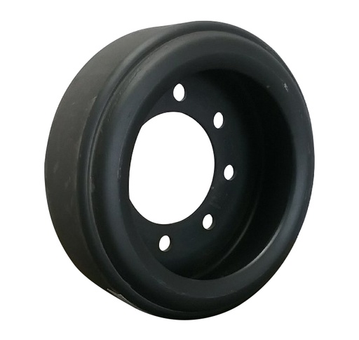 [SPDEERE04] 4.5" Wide Mid-Roller Bogie Wheel for John Deere Rowcrop Tractors Series 8030T, Stamped Steel, Bolt-On(Poly), Steel Bolt-On Style, (Poly (Polyurethane))